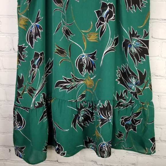 Cabi #3276 • Green Floral Peplum Tank Blouse • Size Medium - Picture 8 of 10